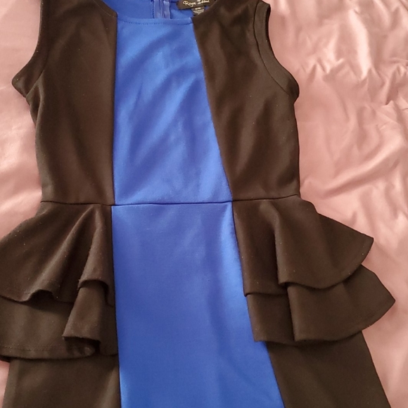 Blue and black peplum dress - Picture 2 of 4